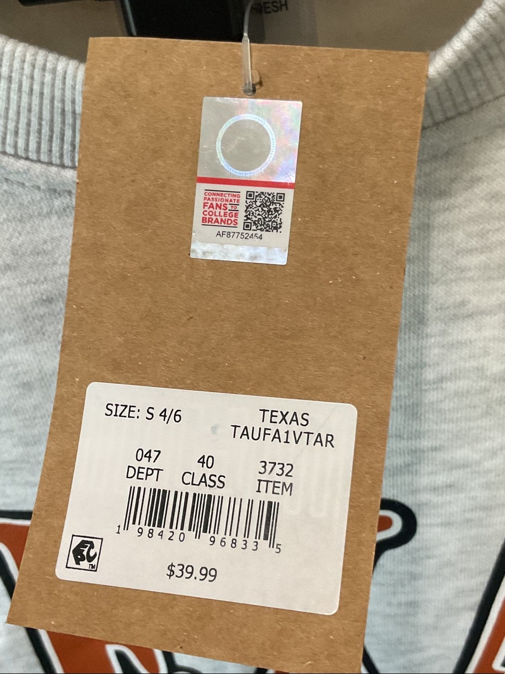 Rivalry Threads Gray Texas Longhorns Graphic Crewneck Sweatshirt - Picture 2 of 6